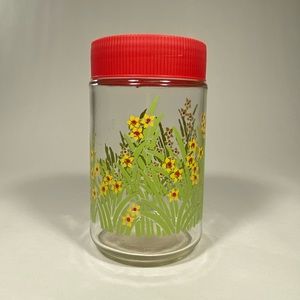 Flower vintage kitchen glass jar